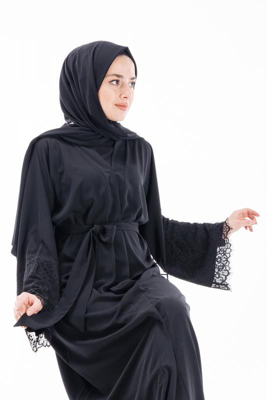 Hatice Ulaş Hu125 Siyah Abaya