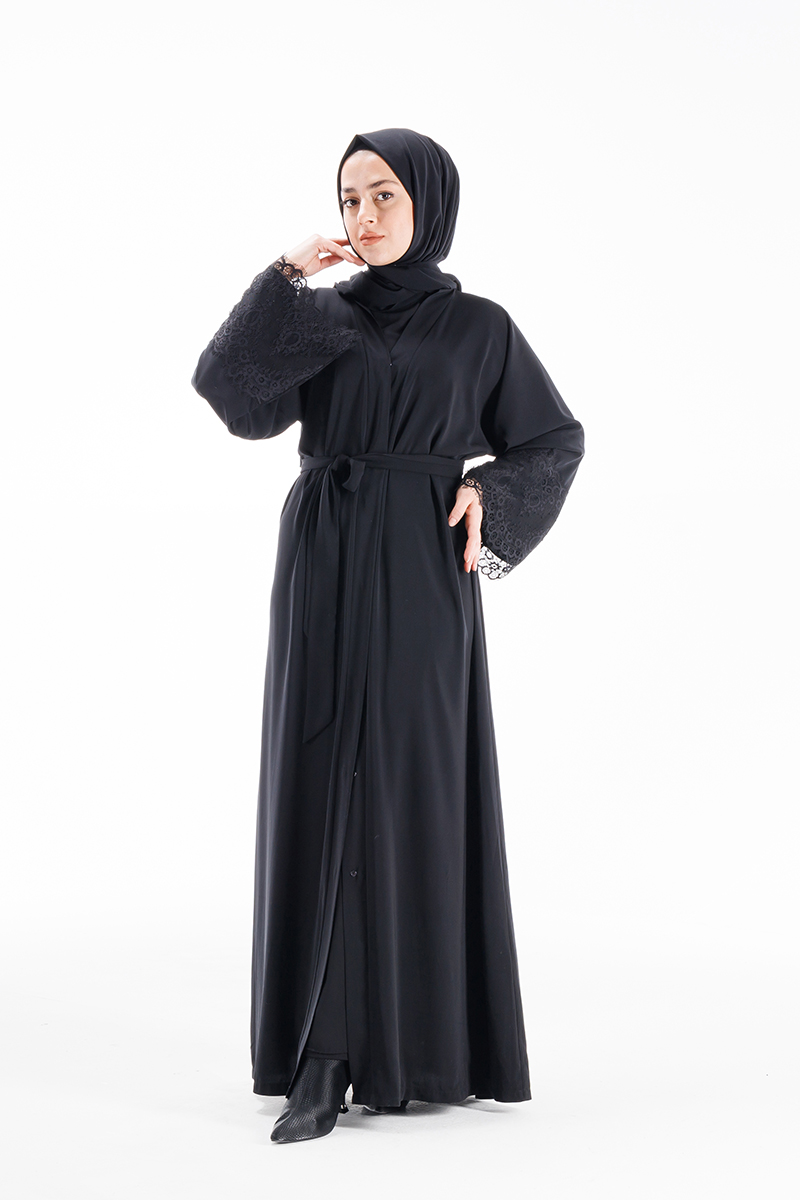 Hatice Ulaş Hu125 Siyah Abaya