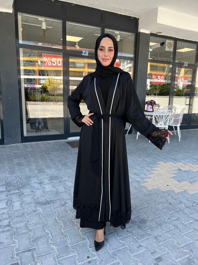 Tane Siyah  Abaya 4483