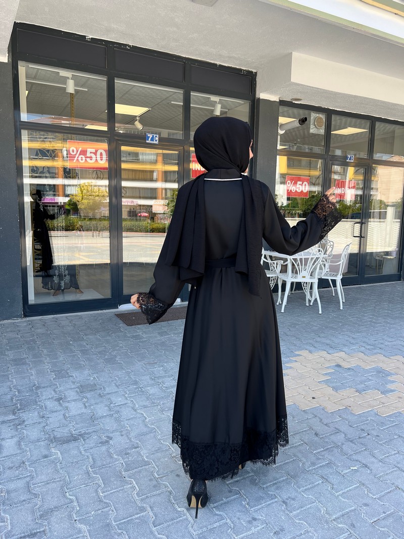 Tane Siyah  Abaya 4483