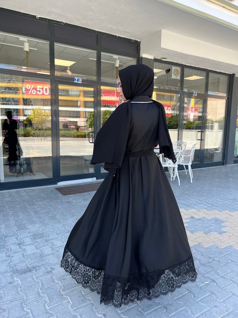 Tane Siyah  Abaya 4483