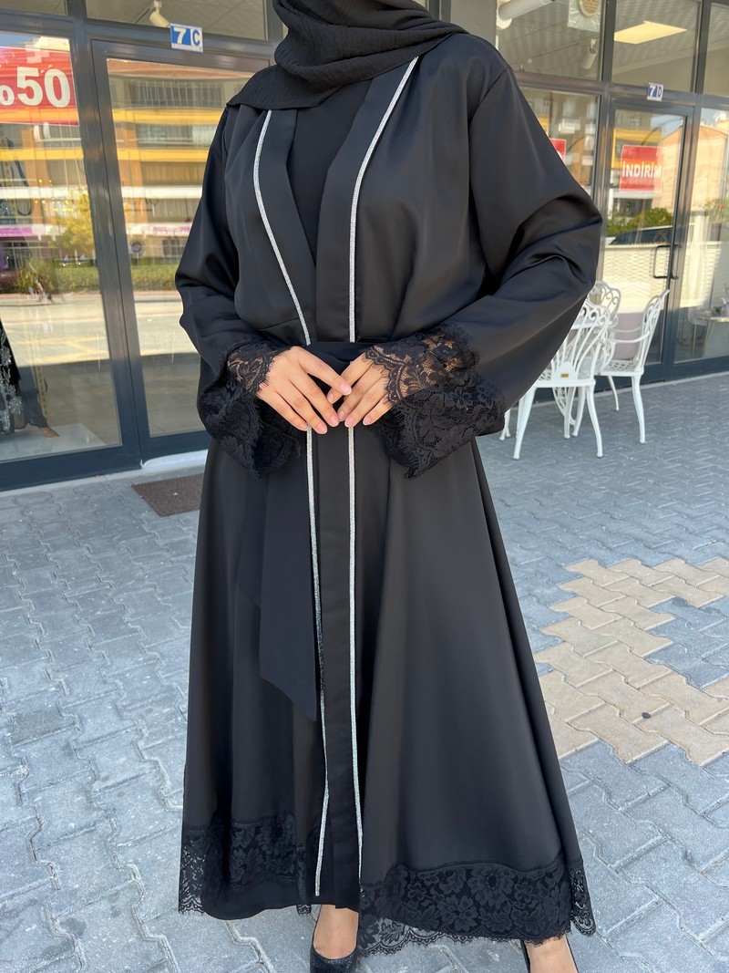 Tane Siyah  Abaya 4483