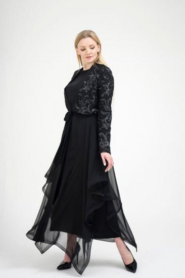 ORHAN 02-1433 SİYAH ABAYA