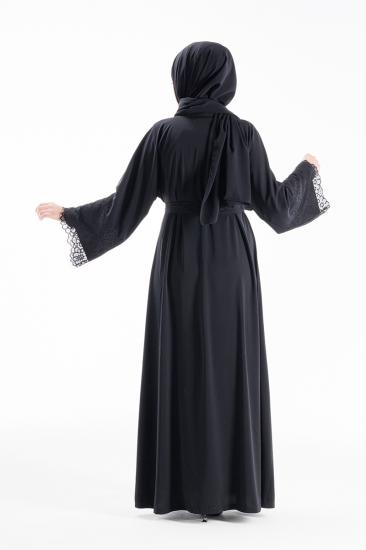 HATİCE ULAŞ HU125 SİYAH ABAYA