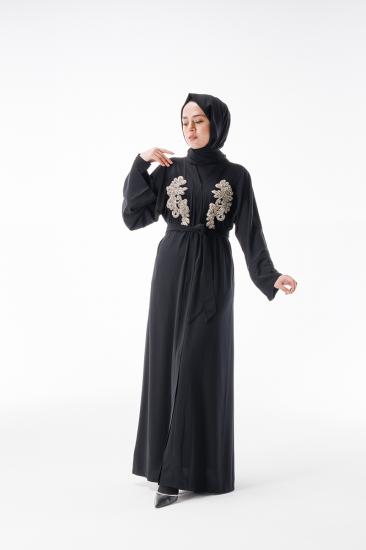 HATİCE ULAŞ HA04 SİYAH ABAYA