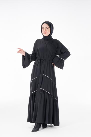 HATİCE ULAŞ ZH18 SİYAH ABAYA