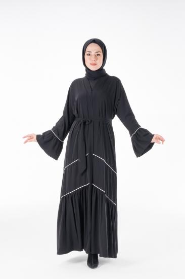 HATİCE ULAŞ ZH18 SİYAH ABAYA