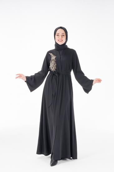 HATİCE ULAŞ HA07 SİYAH ABAYA