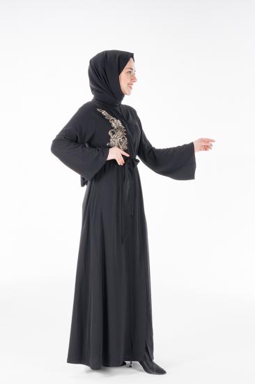 HATİCE ULAŞ HA07 SİYAH ABAYA