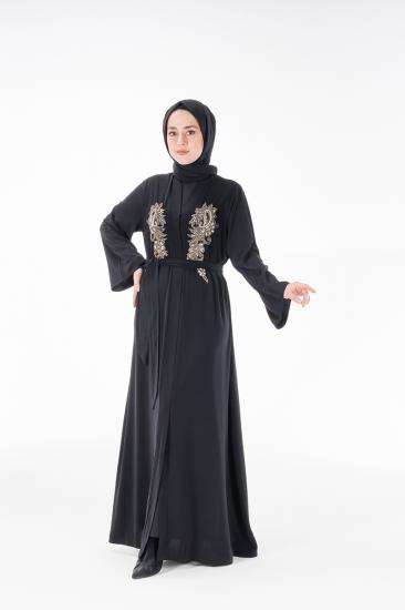 HATİCE ULAŞ HA05 SİYAH ABAYA